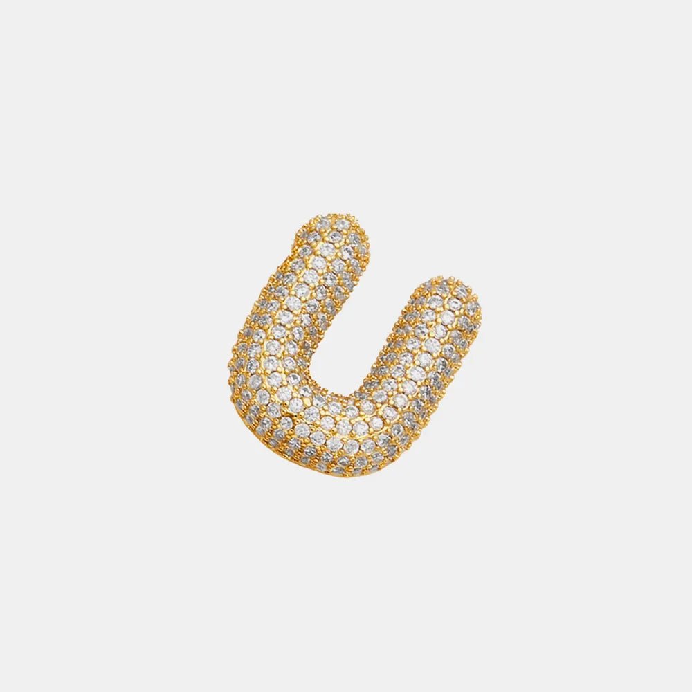 EmberLuxe "Glimmer" Bubble Letter Pendant (L - U) - Ivory Embers