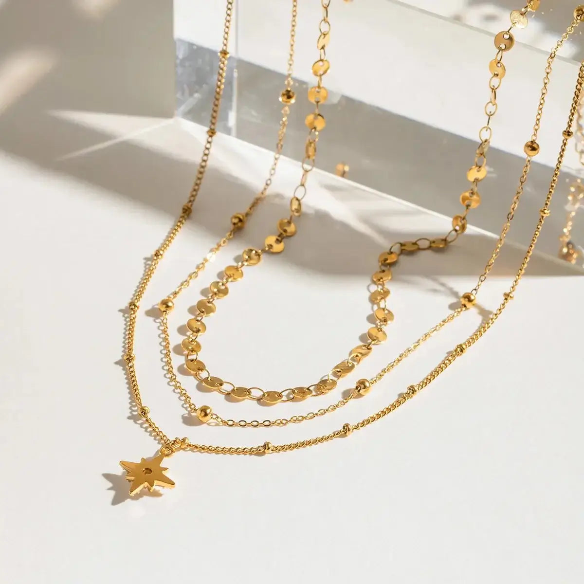 Stellar Drift Layered Necklace - Ivory Embers