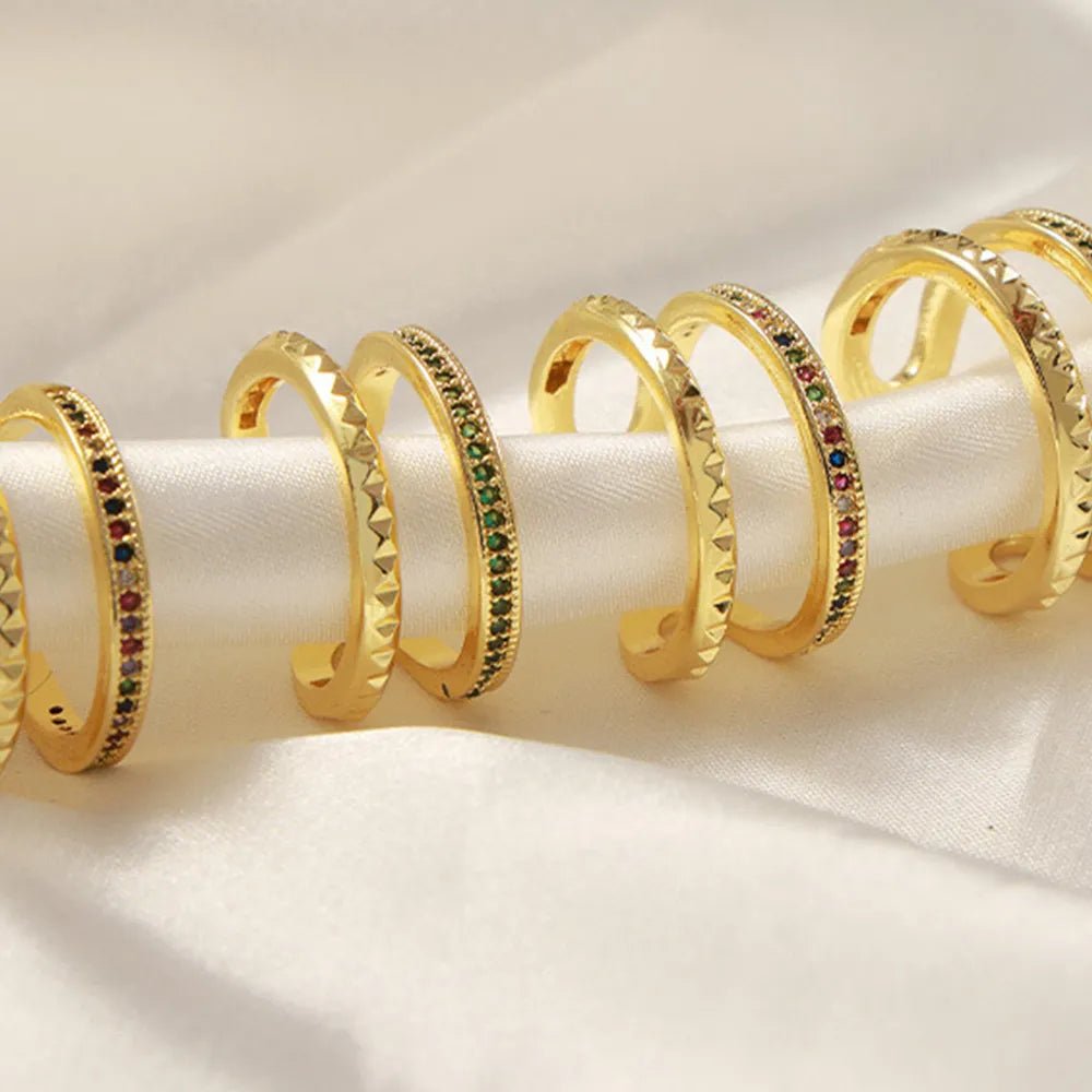 GlimmerFold Dual Band Ring - Ivory Embers