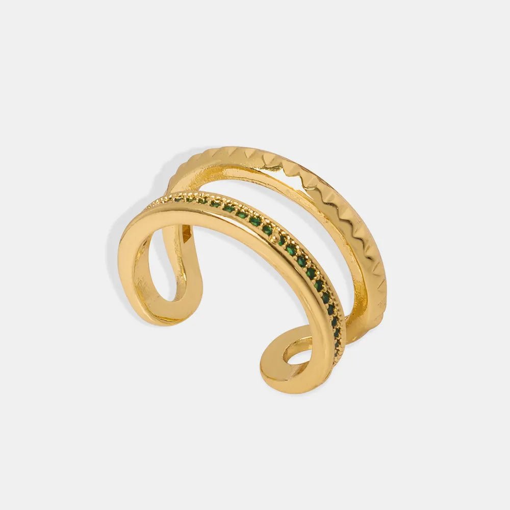 GlimmerFold Dual Band Ring - Ivory Embers