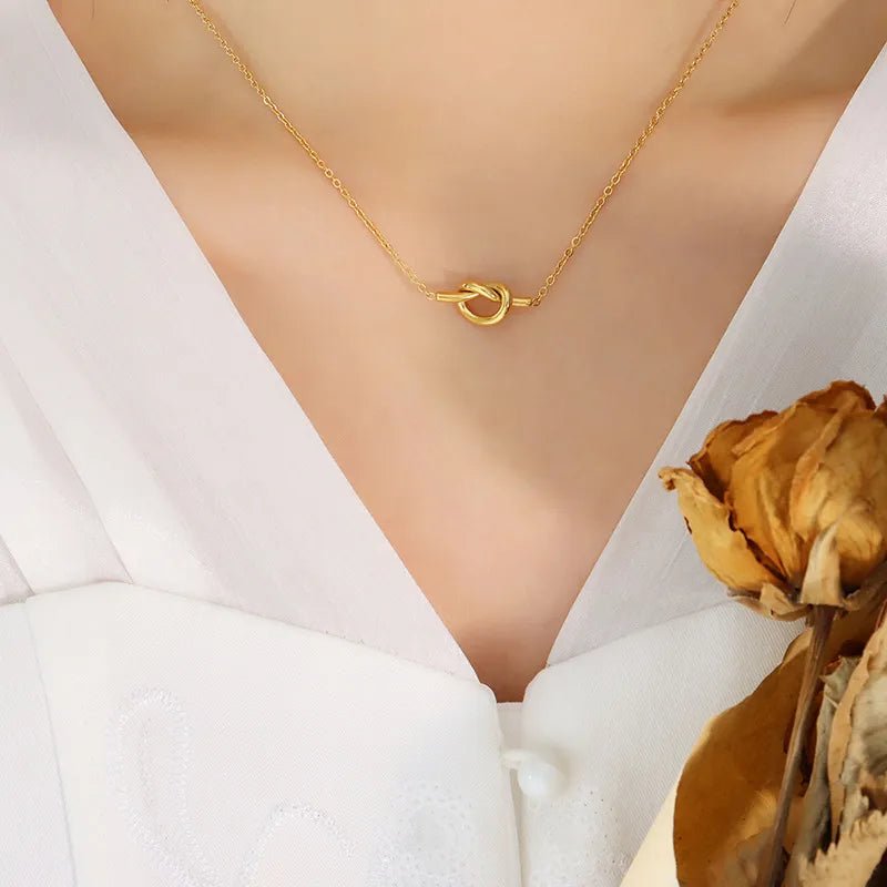 Solstice Knot Necklace - Ivory Embers