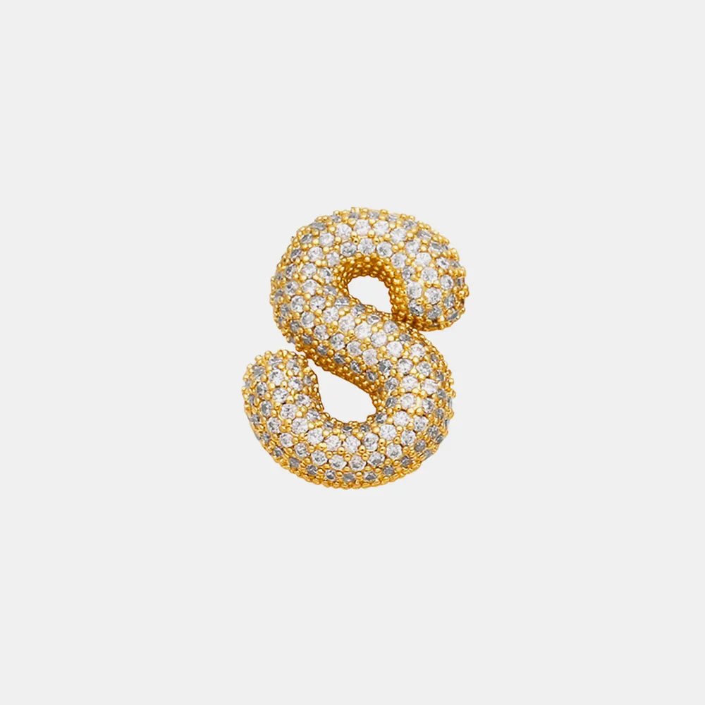 EmberLuxe "Glimmer" Bubble Letter Pendant (L - U) - Ivory Embers