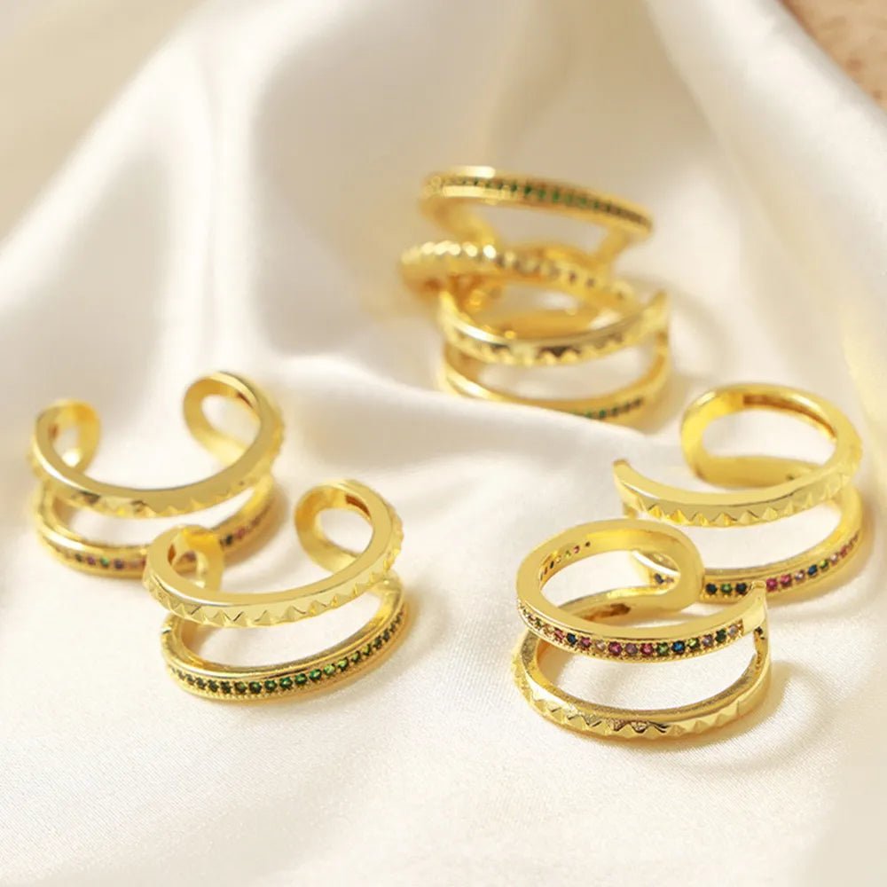 GlimmerFold Dual Band Ring - Ivory Embers