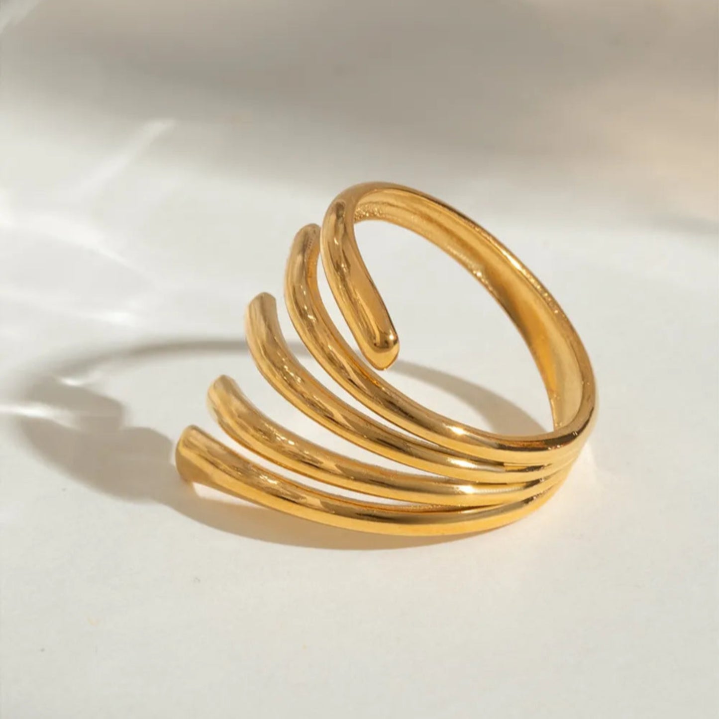 Lines of Light Ring - Ivory Embers