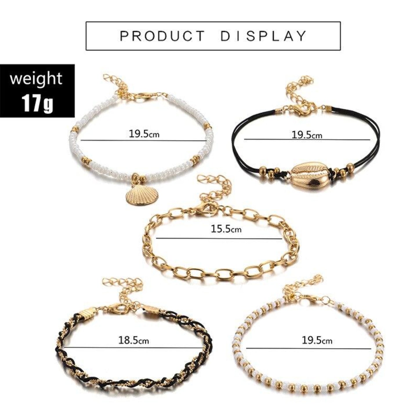 Golden Shore Anklet - Ivory Embers