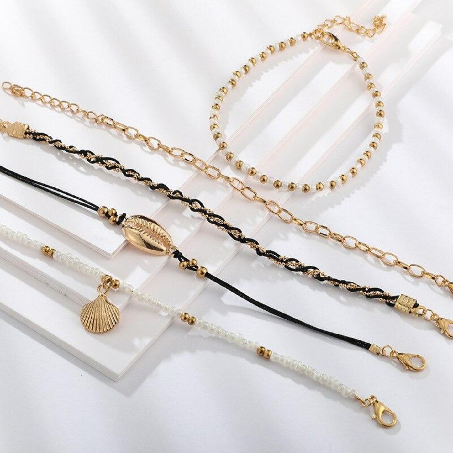 Golden Shore Anklet - Ivory Embers