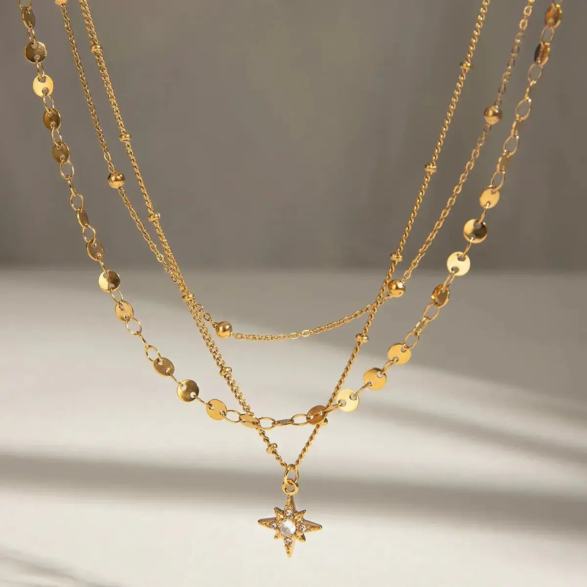 Stellar Drift Layered Necklace - Ivory Embers