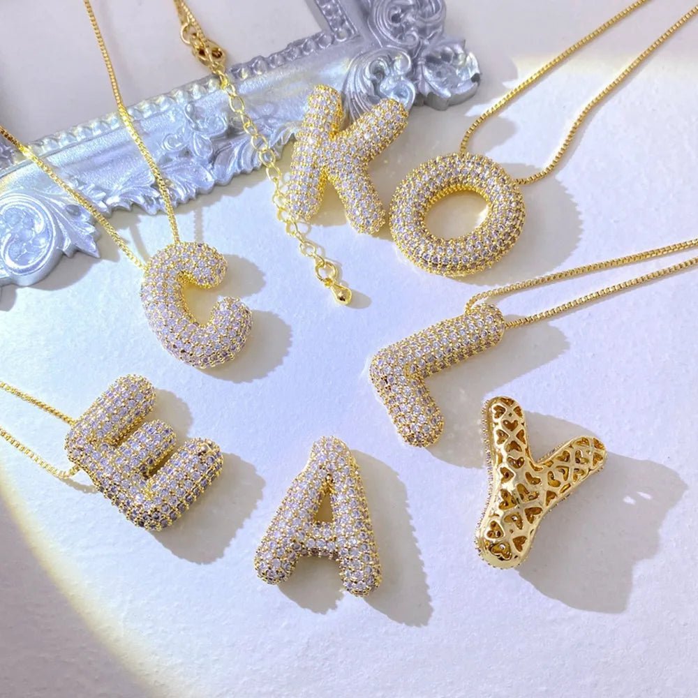 EmberLuxe "Glimmer" Bubble Letter Pendant (L - U) - Ivory Embers