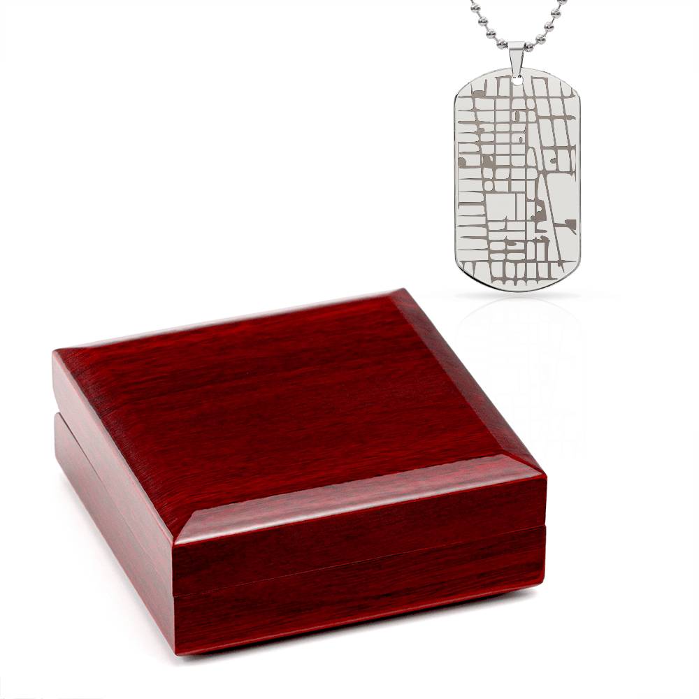 The Coordinates of Us Dog Tag Necklace - Ivory Embers
