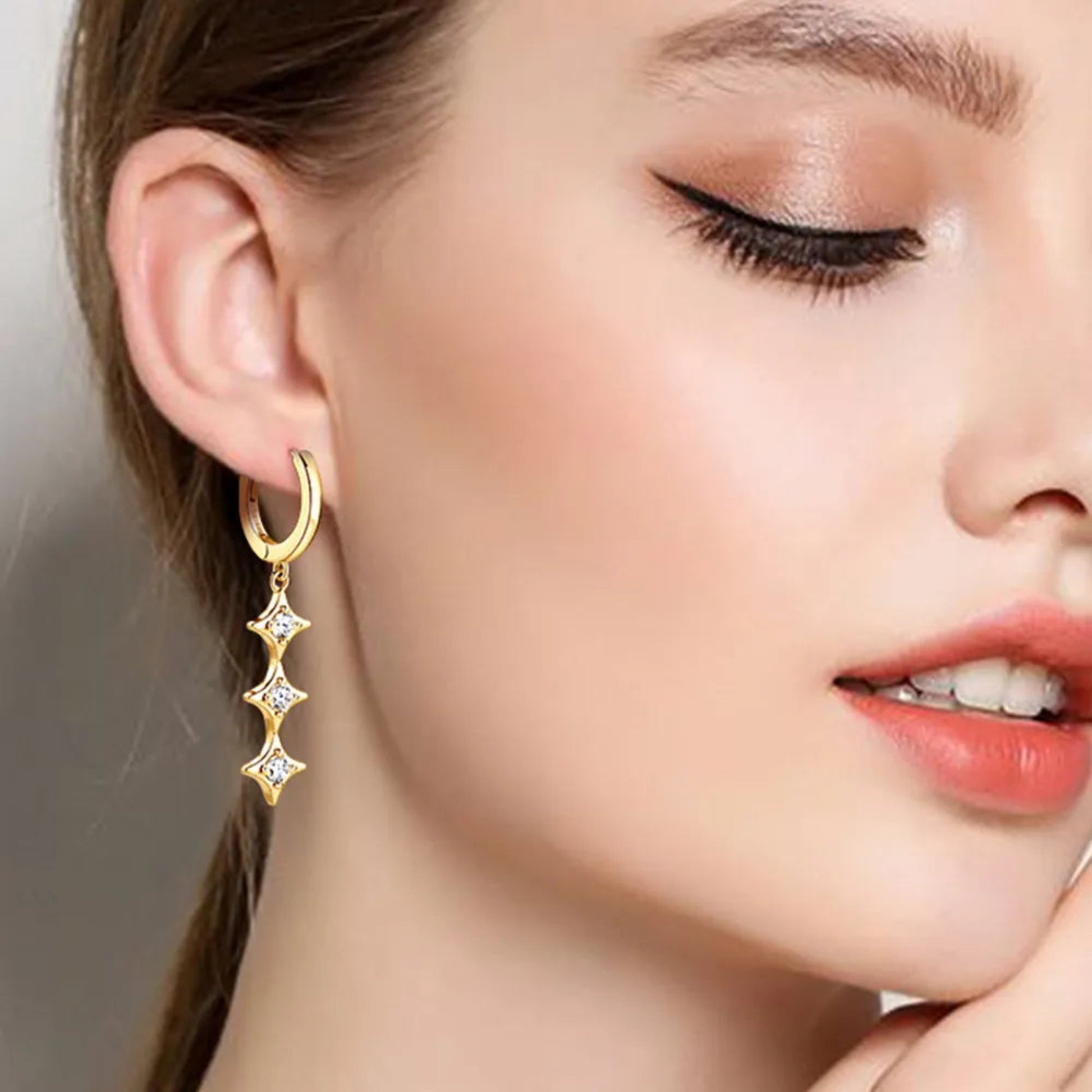 Lumen Arc Earrings - Ivory Embers