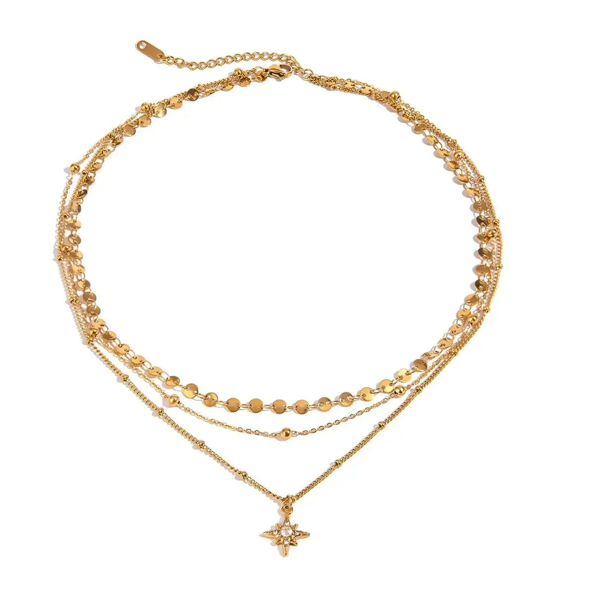 Stellar Drift Layered Necklace - Ivory Embers