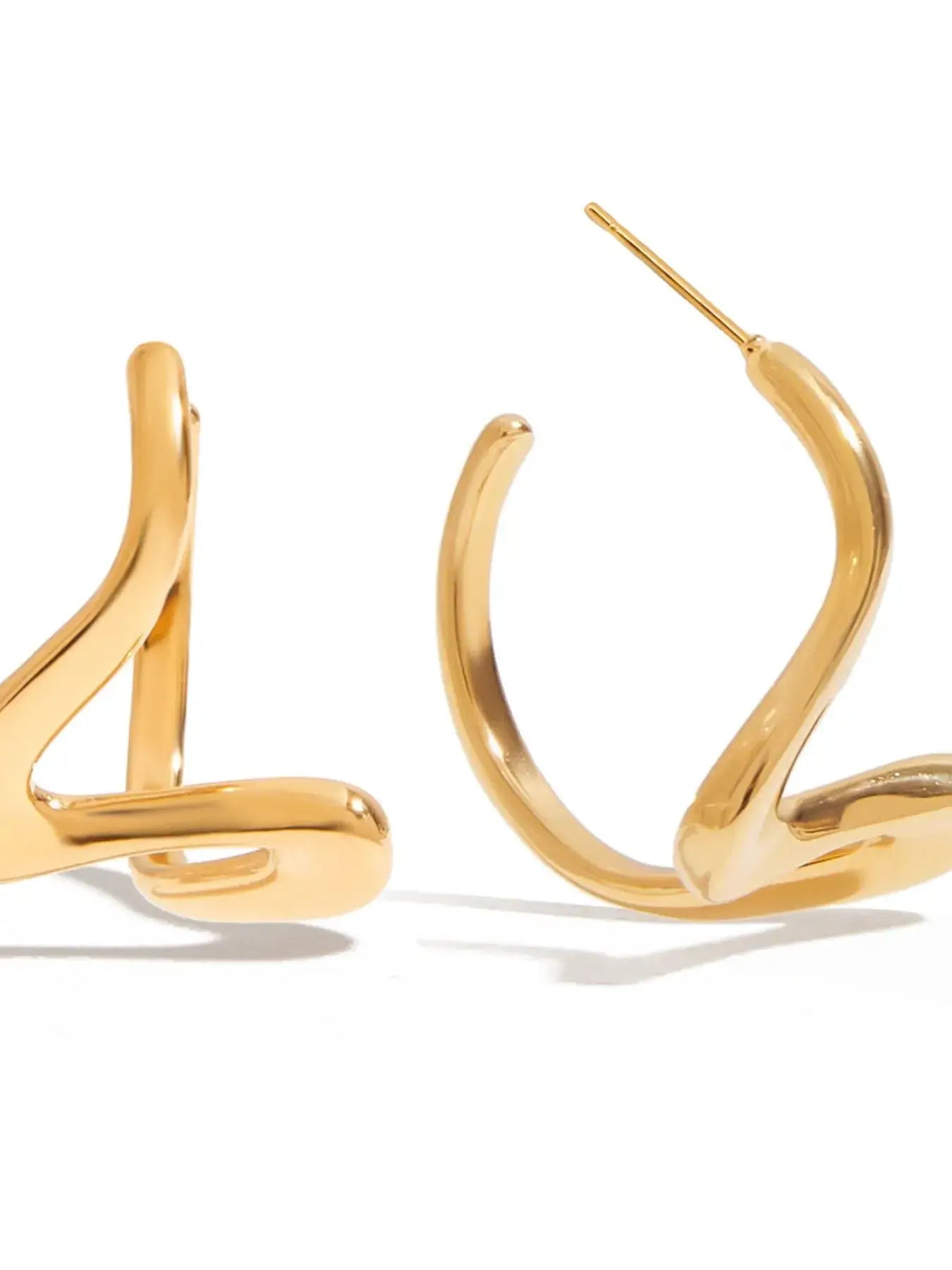 Golden Coil Studs - Ivory Embers