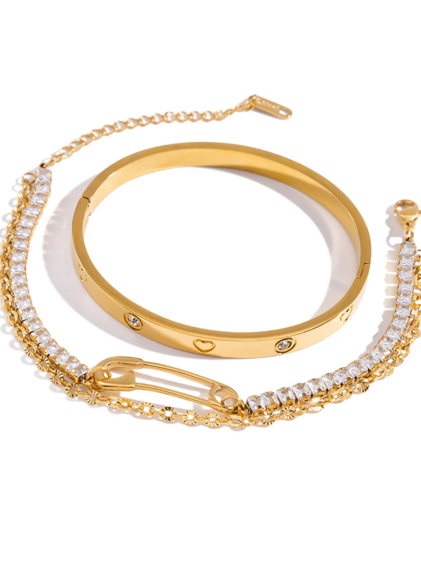 Solar Veil Bracelet Set - Ivory Embers