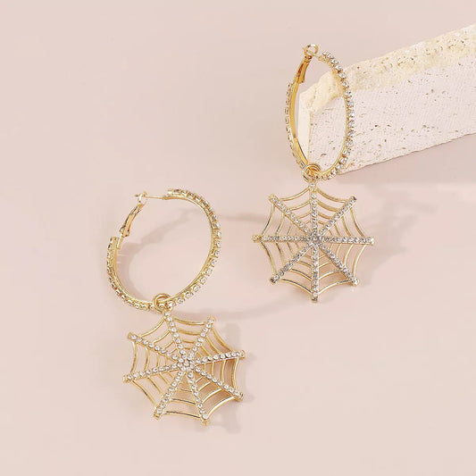 Midnight Web Cascade Earrings - Ivory Embers