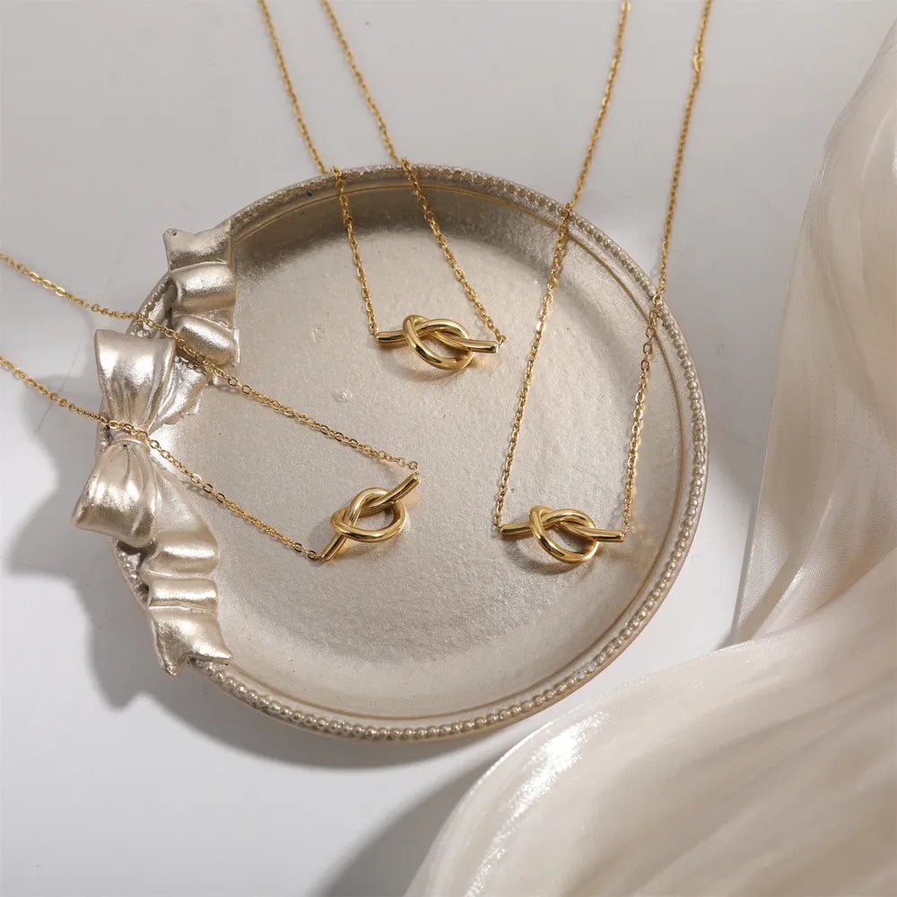 Solstice Knot Necklace - Ivory Embers