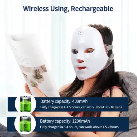GlowWave Halo: Wireless 7 - Color LED Photon Face Mask - Ivory Embers