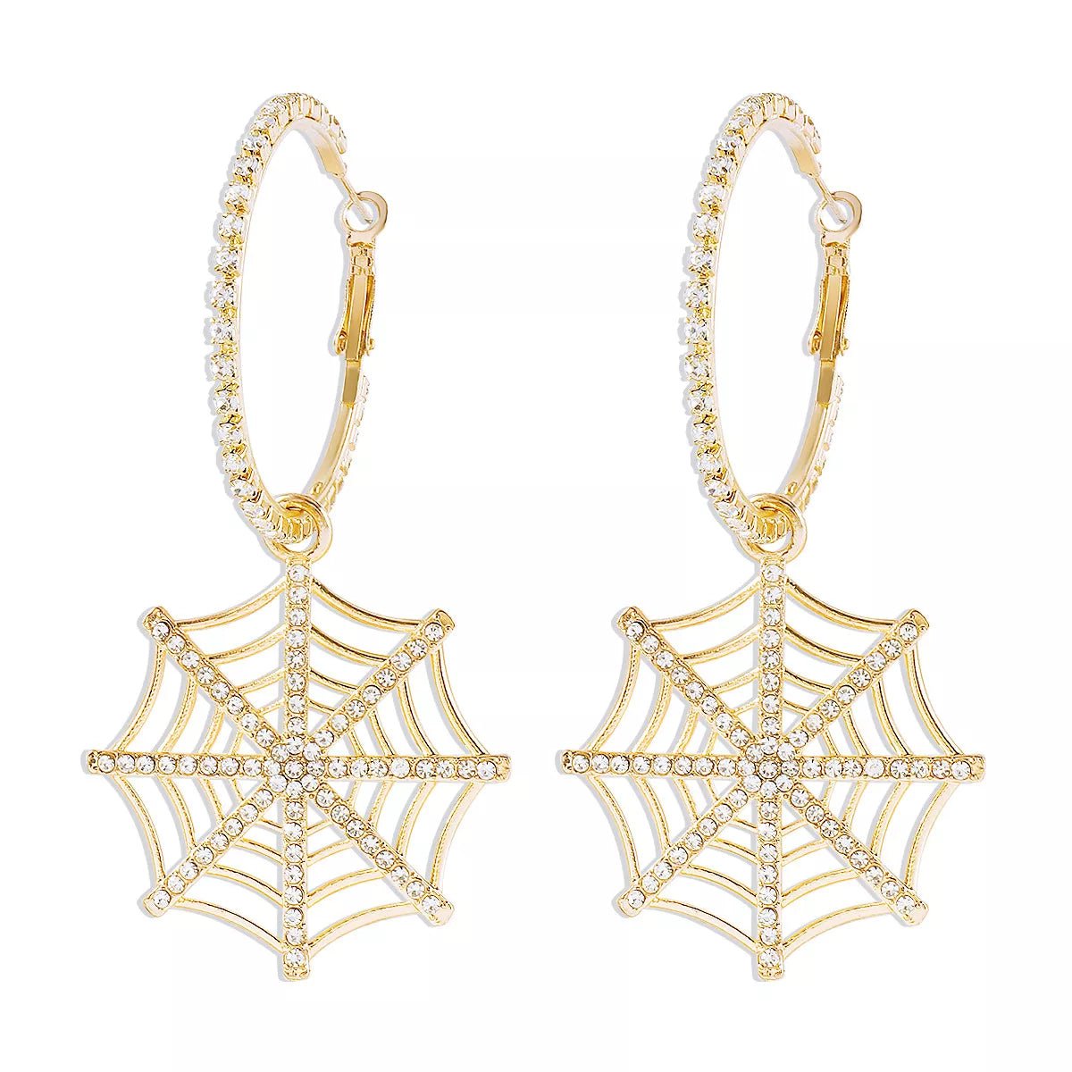 Midnight Web Cascade Earrings - Ivory Embers