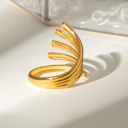 Lines of Light Ring - Ivory Embers