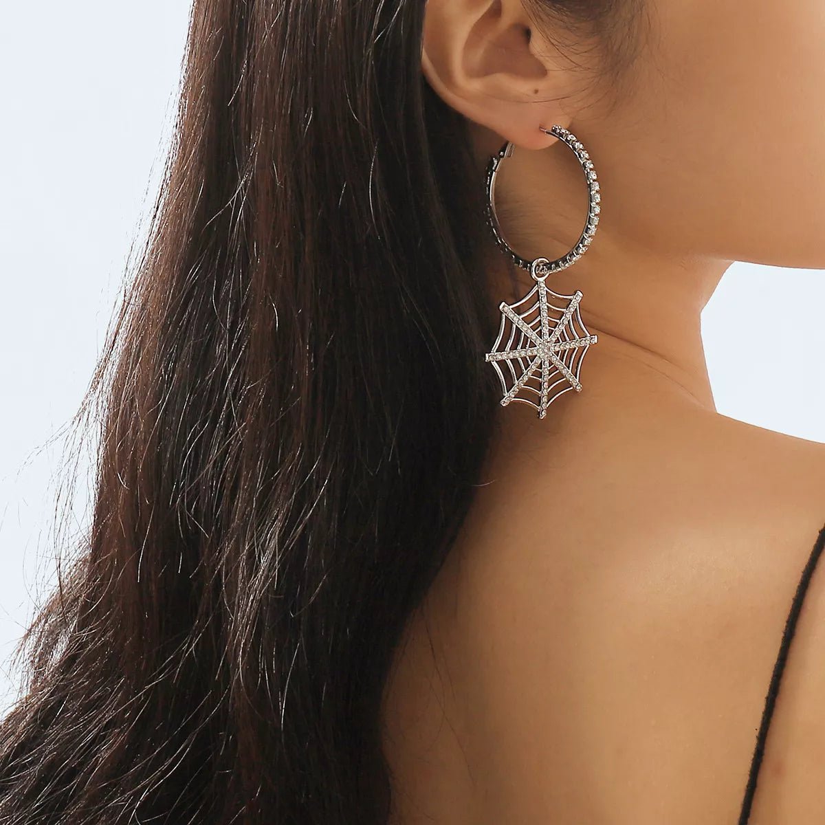 Midnight Web Cascade Earrings - Ivory Embers