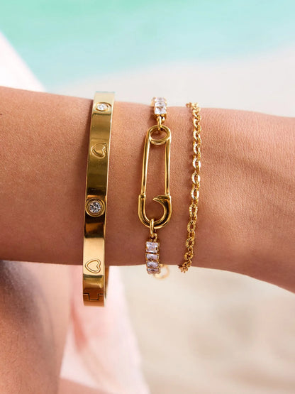 Solar Veil Bracelet Set - Ivory Embers