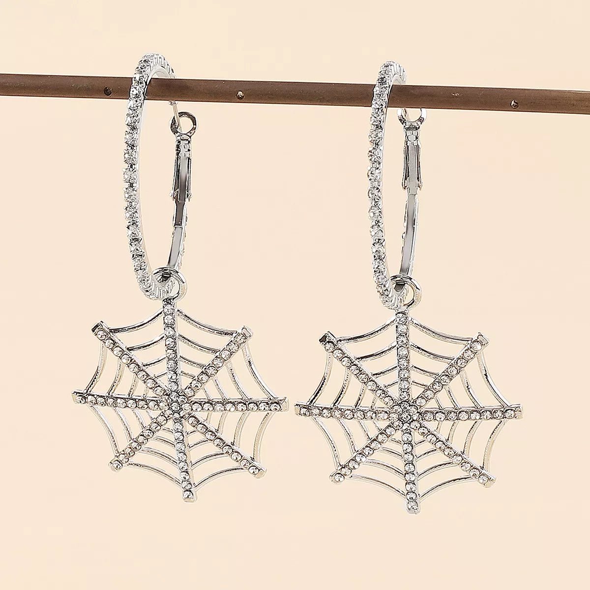 Midnight Web Cascade Earrings - Ivory Embers