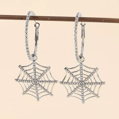 Midnight Web Cascade Earrings - Ivory Embers