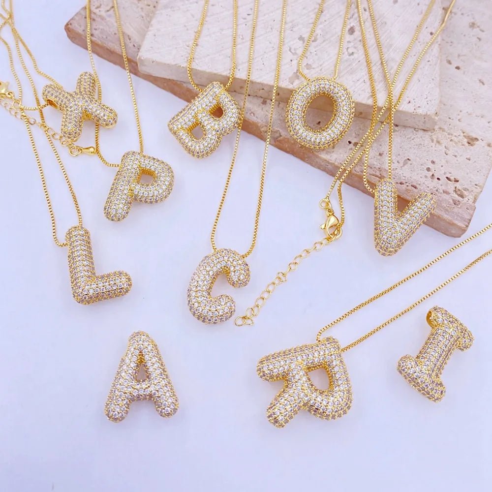 EmberLuxe "Glimmer" Bubble letter Pendant (V - Z) - Ivory Embers