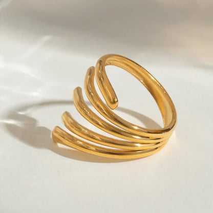 Lines of Light Ring - Ivory Embers