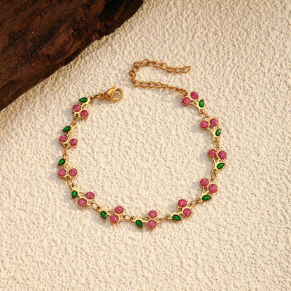 Scarlet Bloom Bracelet - Ivory Embers