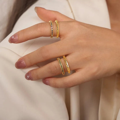 GlimmerFold Dual Band Ring - Ivory Embers