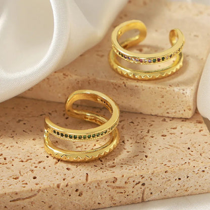 GlimmerFold Dual Band Ring - Ivory Embers