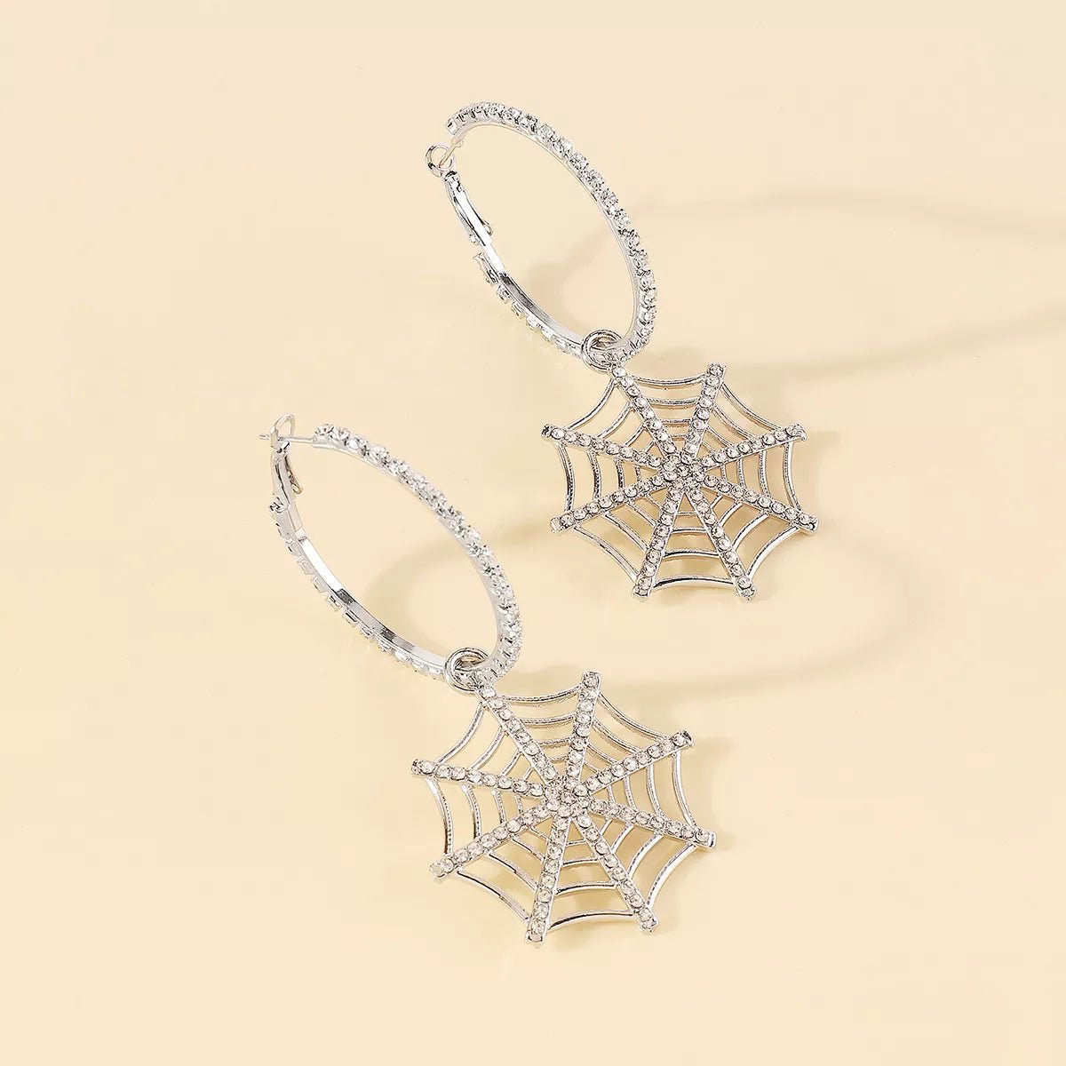Midnight Web Cascade Earrings - Ivory Embers