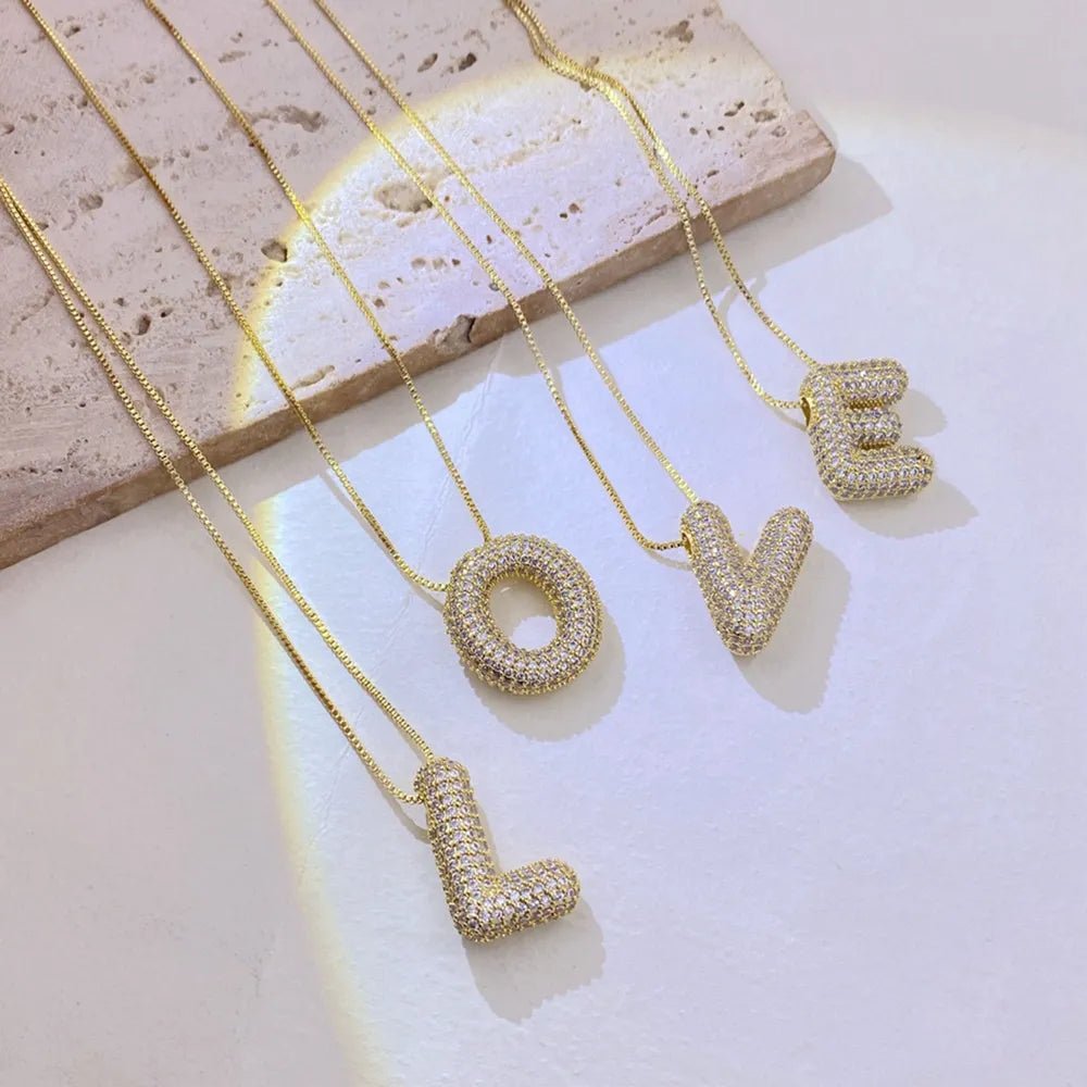 EmberLuxe "Glimmer" Bubble Letter Pendant (L - U) - Ivory Embers