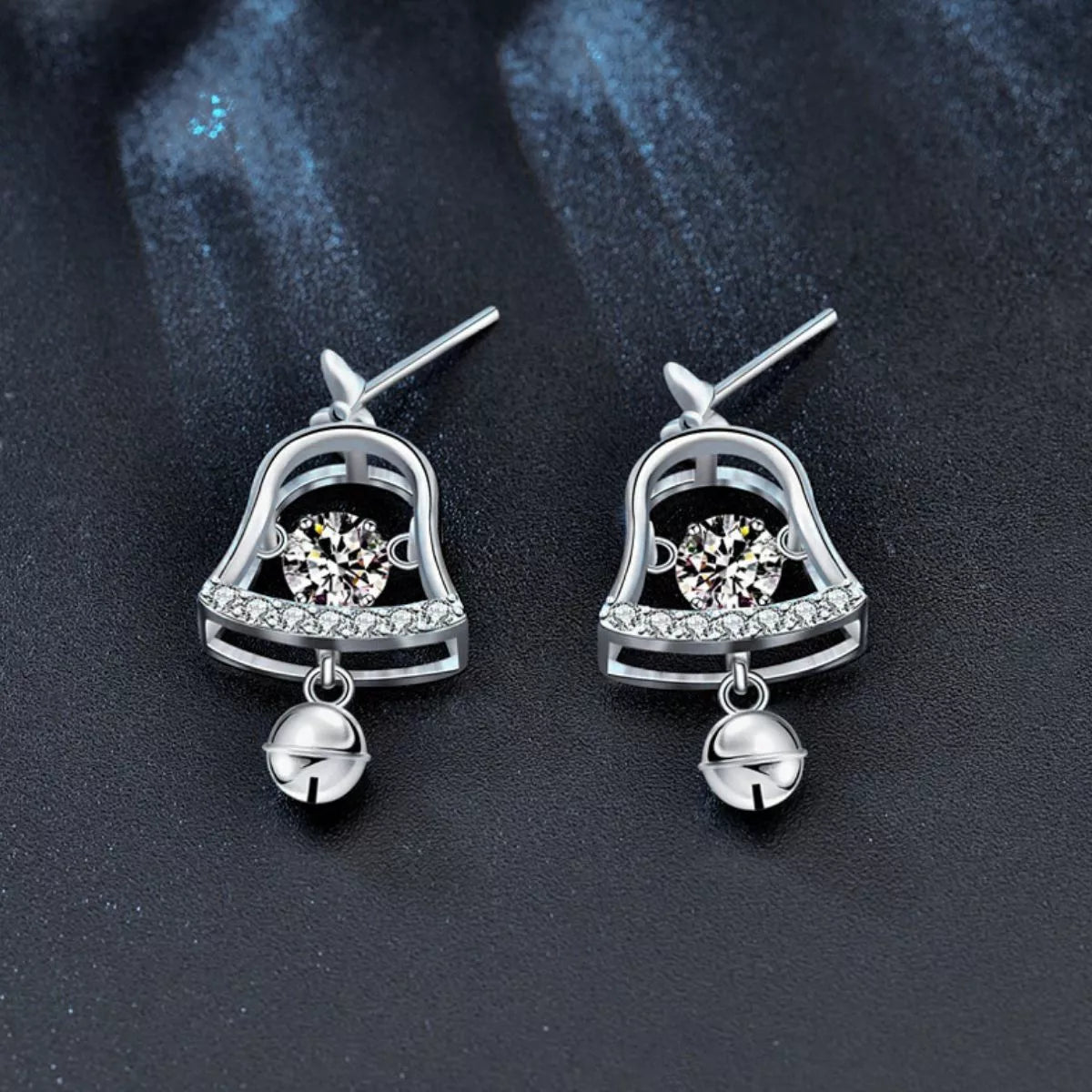 Silver Bell Earrings - Ivory Embers