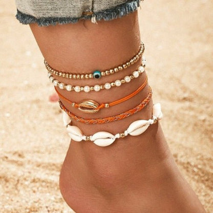 Golden Shore Anklet - Ivory Embers