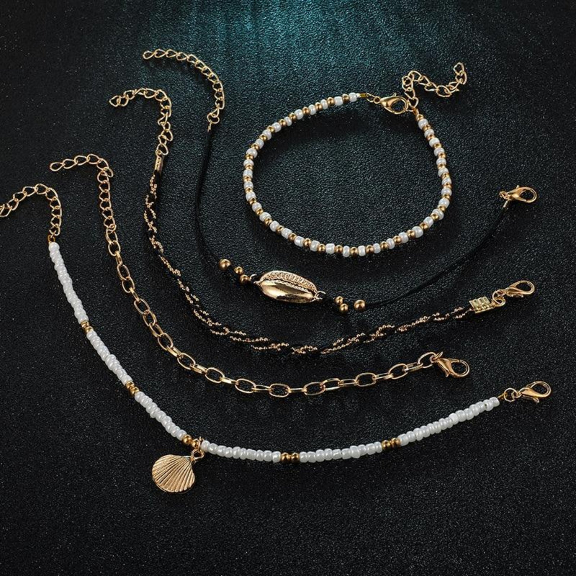 Golden Shore Anklet - Ivory Embers