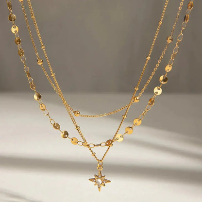 Stellar Drift Layered Necklace - Ivory Embers