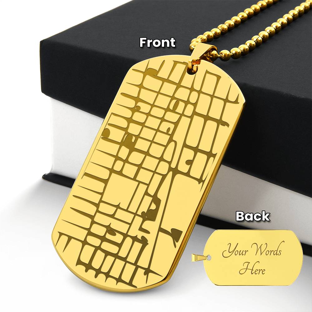 The Coordinates of Us Dog Tag Necklace - Ivory Embers