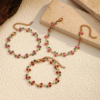 Scarlet Bloom Bracelet - Ivory Embers
