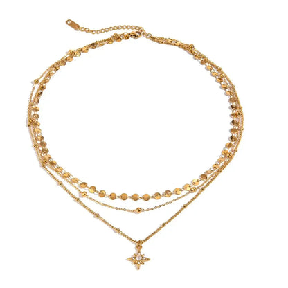 Stellar Drift Layered Necklace - Ivory Embers