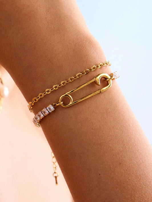 Solar Veil Bracelet Set - Ivory Embers