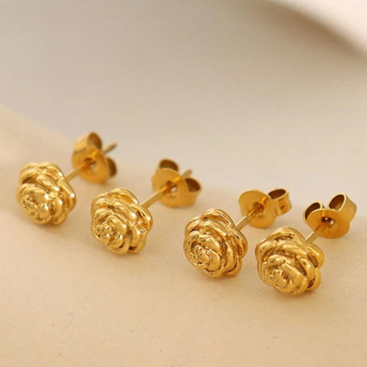 Petal Gleam Studs - Ivory Embers