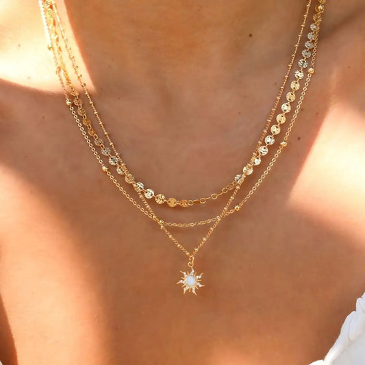 Stellar Drift Layered Necklace - Ivory Embers