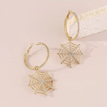 Midnight Web Cascade Earrings - Ivory Embers